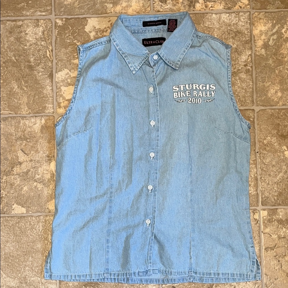 UltraClub Sturgis Women's Blue Button Down Shirt